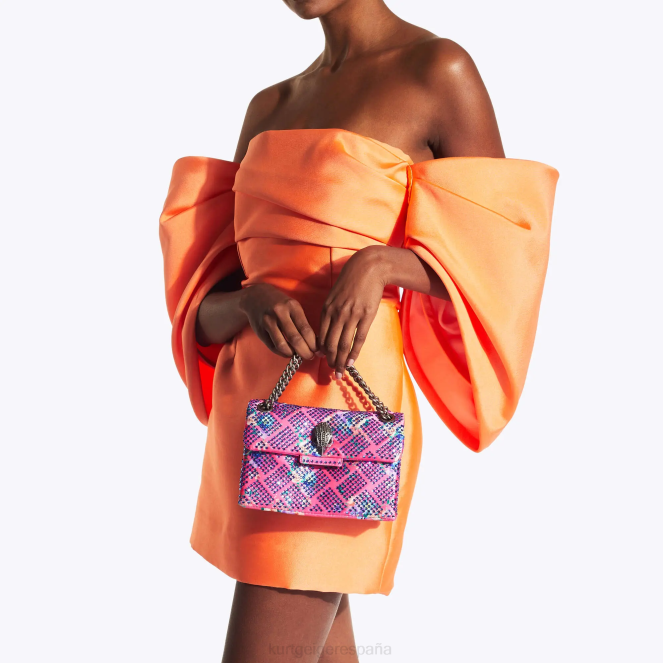 Kurt Geiger mujer Tela de Londres mini Kensington 2LPR36 | bolsas combinación rosa